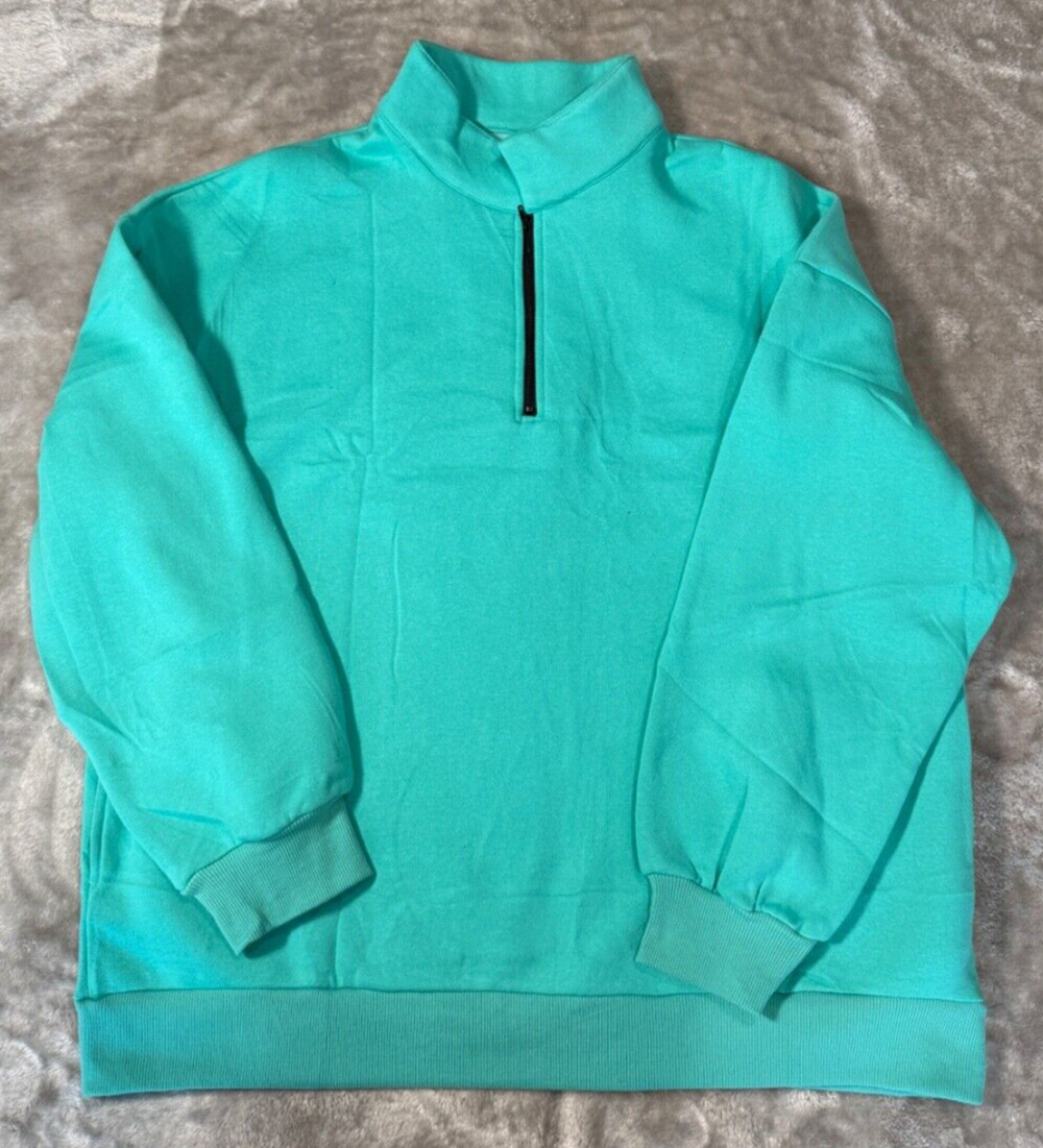 Green Mock Neck Oversized Sweatshirt Womens Size L Casual Athleisure